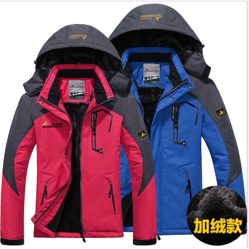 New Men&s Outdoor Fishing Clothing Fleece Thick Winter Windproof Waterproof Warm Hiking Jackets Patchwork Hooded Military Coat